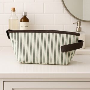 Kathy Ireland Striped Cosmetic Bag